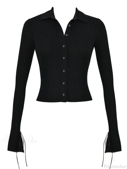 Long Sleeve Casual Turn-Down Collar Button-Down T-Shirts