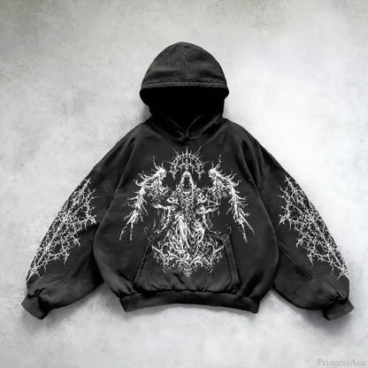 Loose Plus Size Hip Hop Hoodie black 5 / S