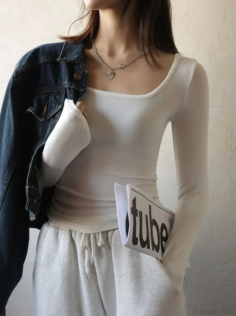 Low Neck Undercoat Slim Fit Sweater