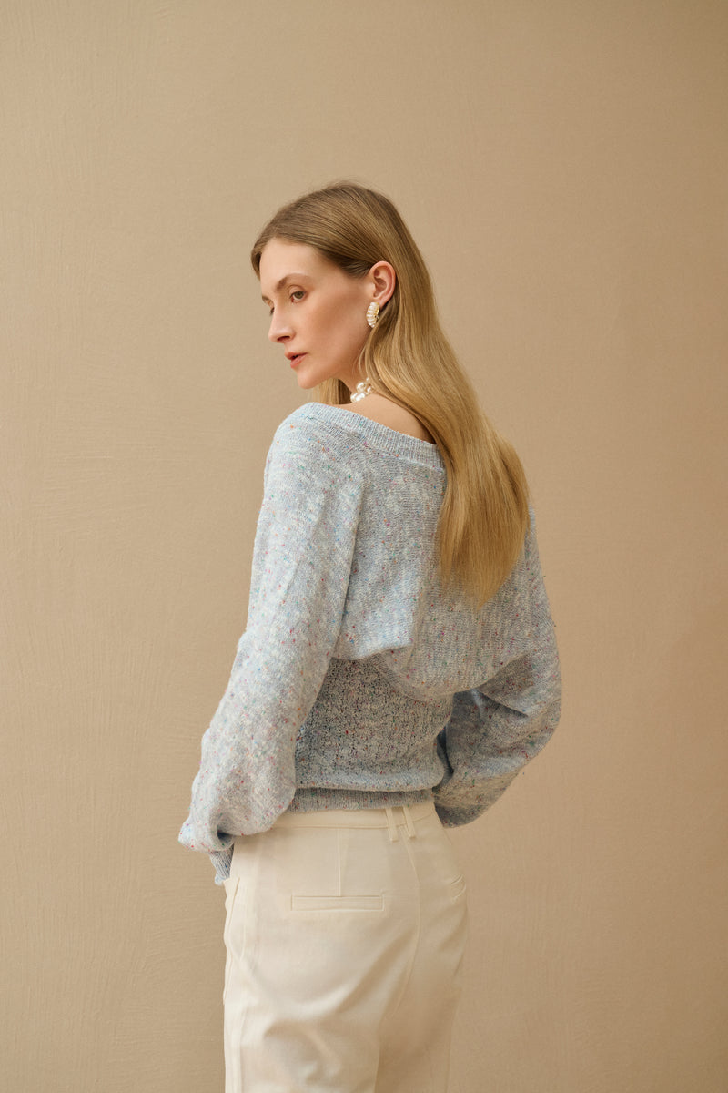 Marled knit tube top & shrug