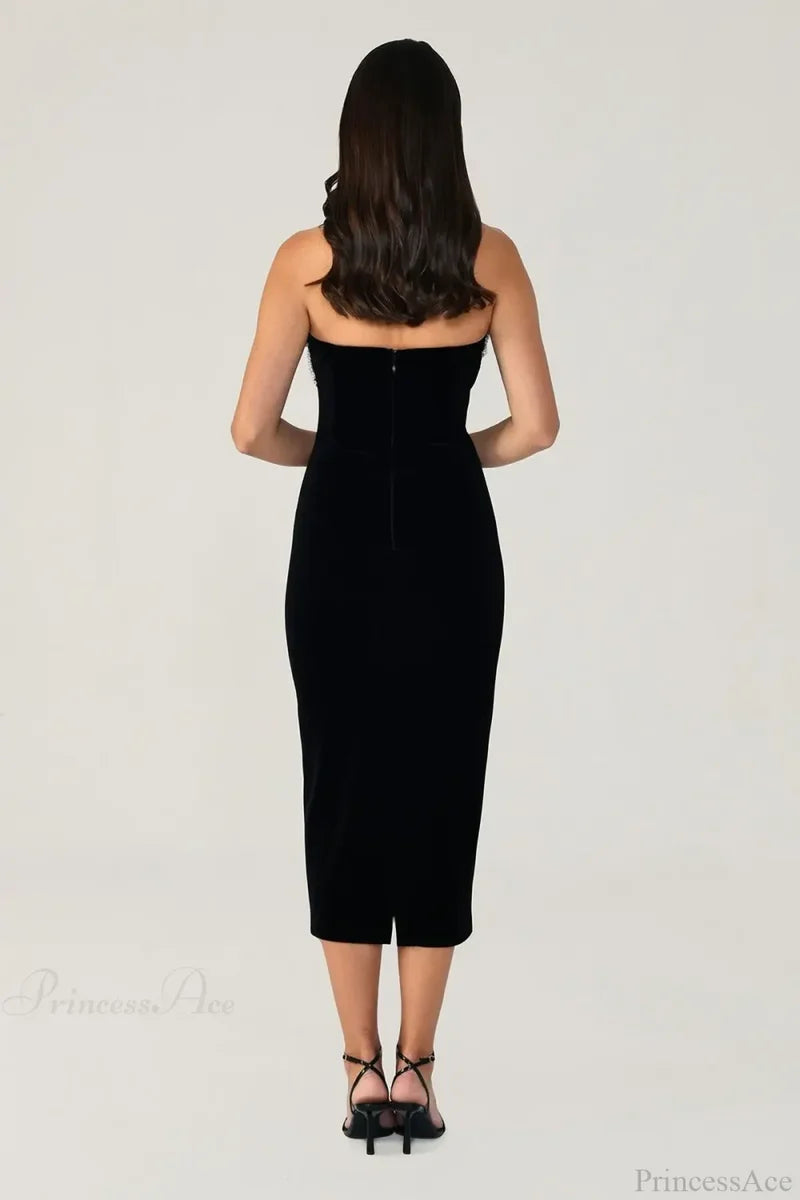 Metal Chain Black Bandage Party Dress Partydress-241208