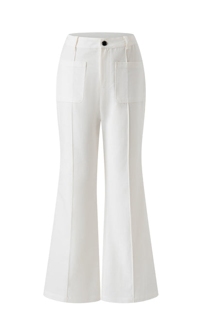 Mid-rise flared pants