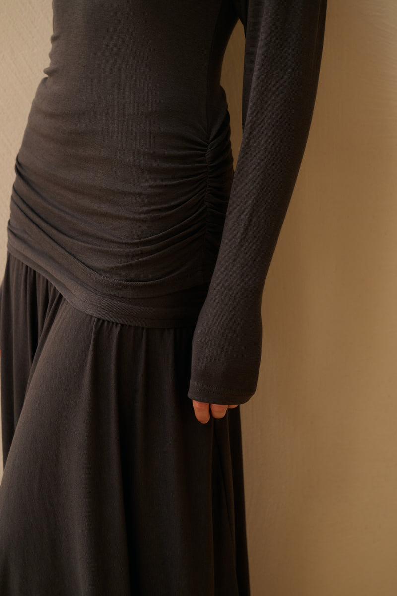 Mock neck ruched set