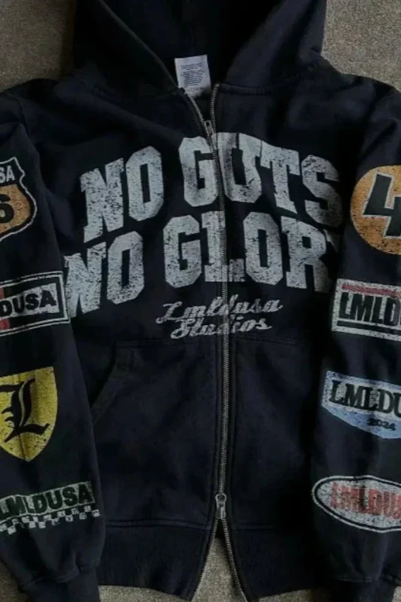 Motorcycle Style Graphic Hoodie