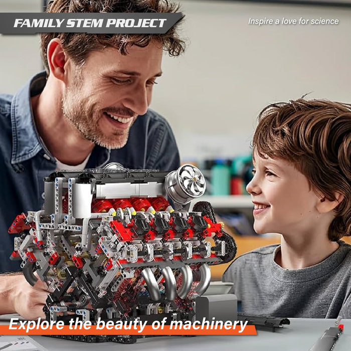 Mould King F488 3.9L V8 Engine - 2718Pcs