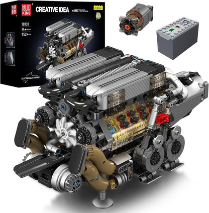 Mould King W16 Engine Building Blocks Sets (952 Pcs)- 16-Cylinder Car Engine Building Engineering Toys