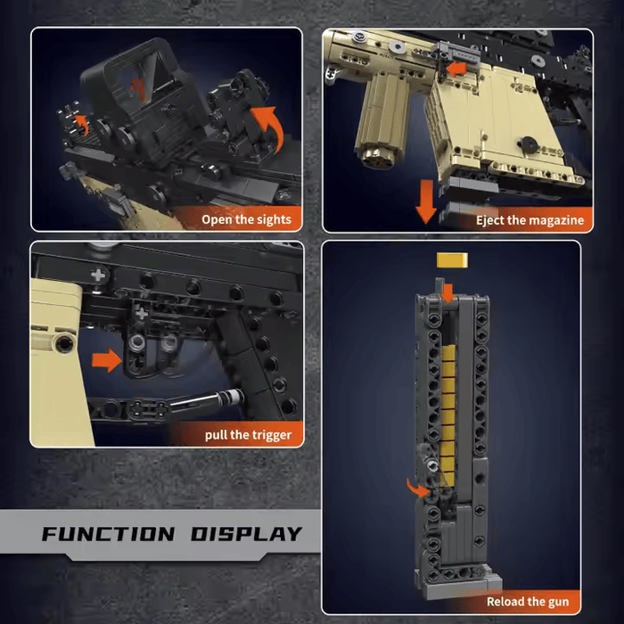 Mould King Kriss Vector building toy, a detailed construction set for kids and adults interested in military toys and toy foam blasters.