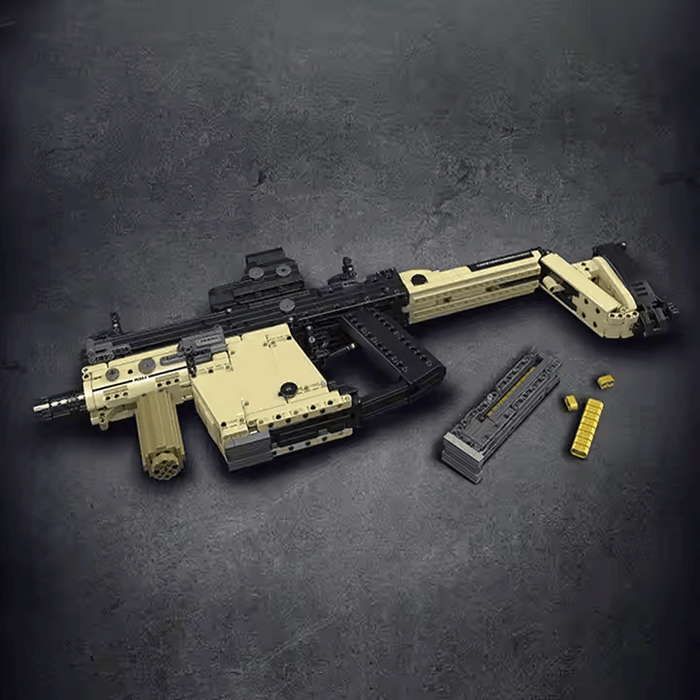 1558-piece Kriss Vector gun building blocks set, a perfect construction toy for boys who enjoy military replicas.