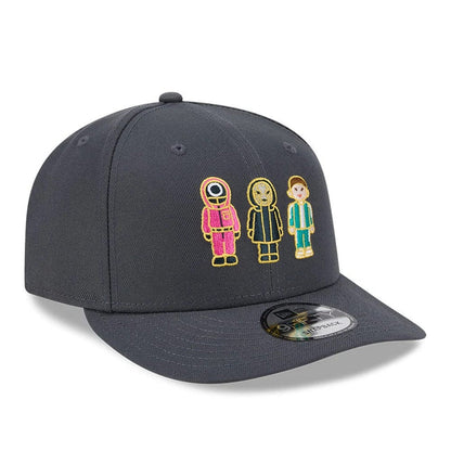 Pictured is this Netflix Squid Game 9FIFTY Snapback cap in dark grey. 3
