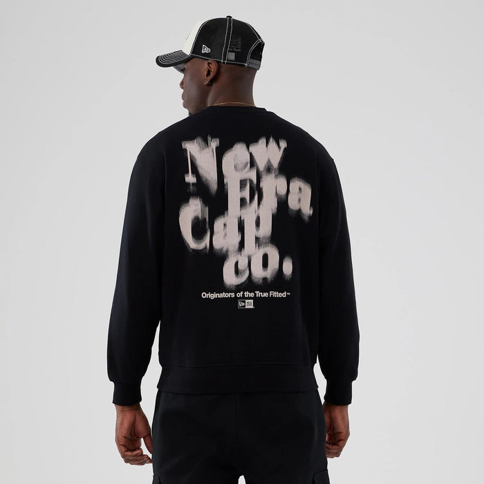 The Male model is wearing New Era Cap Company Black Crew Neck Sweater 2