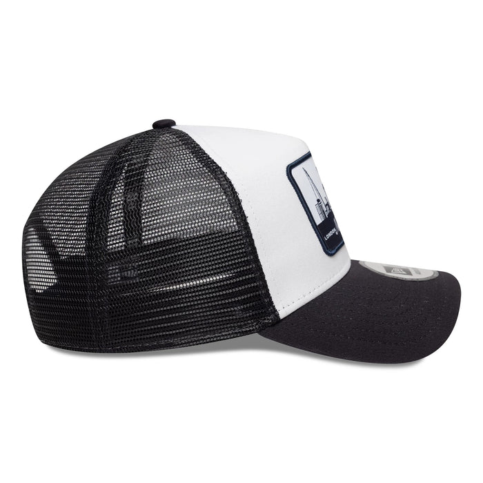 This is a New Era London Navy 9FORTY A-Frame Trucker Adjustable Cap 5