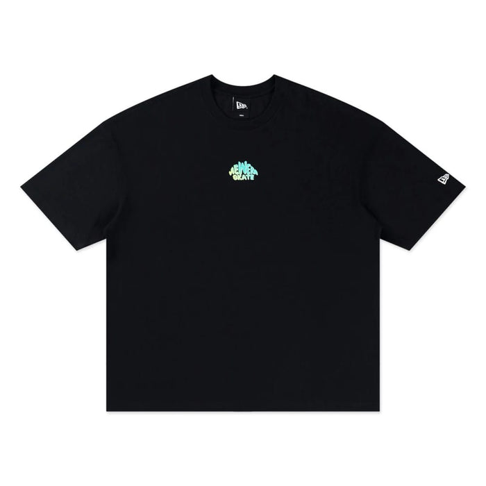 The model is wearing this New Era Skate Is Life Graphic Oversized T-Shirt in black. 6