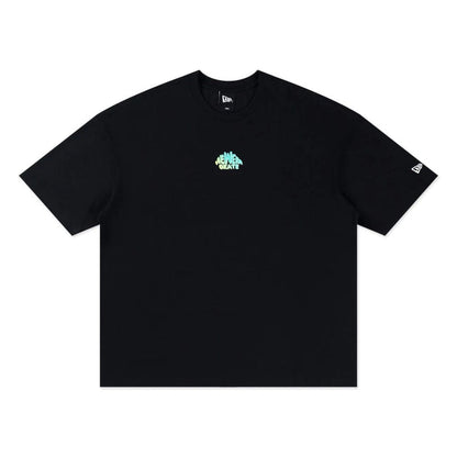 The model is wearing this New Era Skate Is Life Graphic Oversized T-Shirt in black. 6