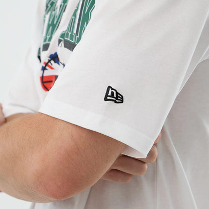 The Male model is wearing New York Jets NFL International Series Games White Oversized T-Shirt 5