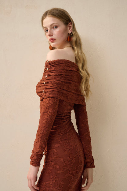 Off shoulder slim fit dress