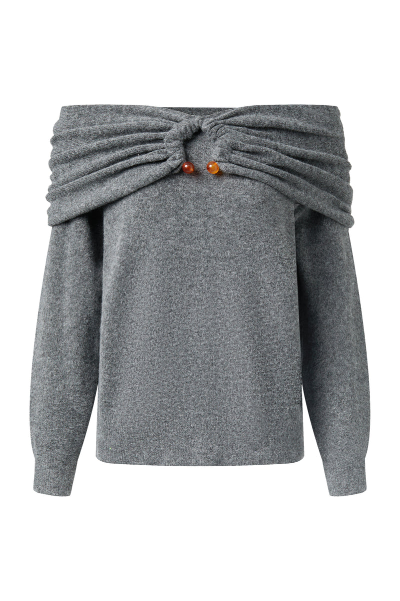 Off shoulder wool sweater