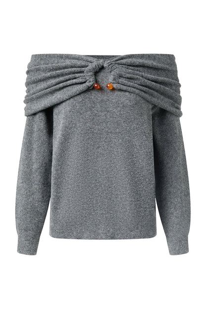 Off shoulder wool sweater