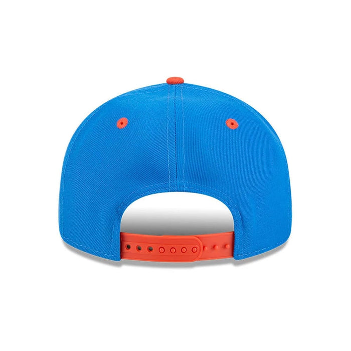 Pictured is this NBA Chainstitch Script Oklahoma City Thunder Retro Crown 9FIFTY cap in blue. 7