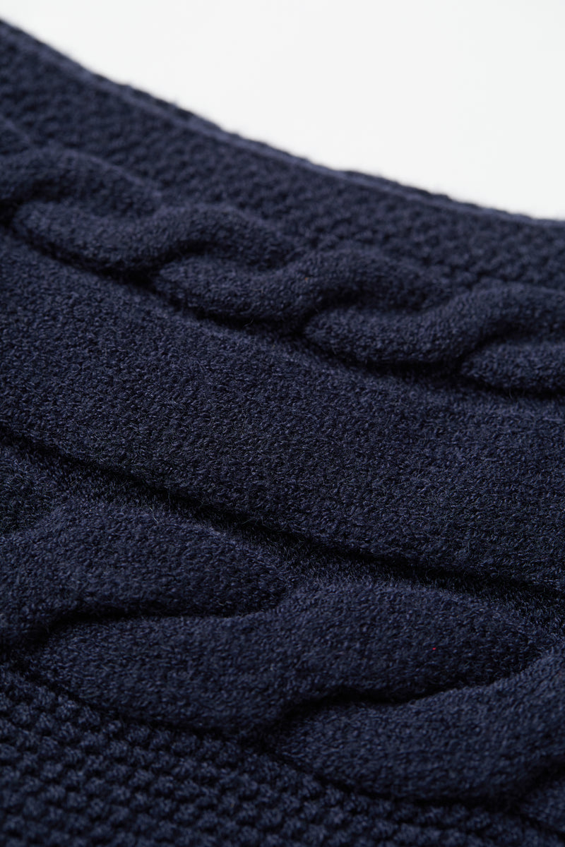 One shoulder cable knit sweater