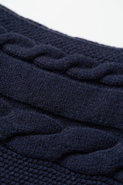 One shoulder cable knit sweater