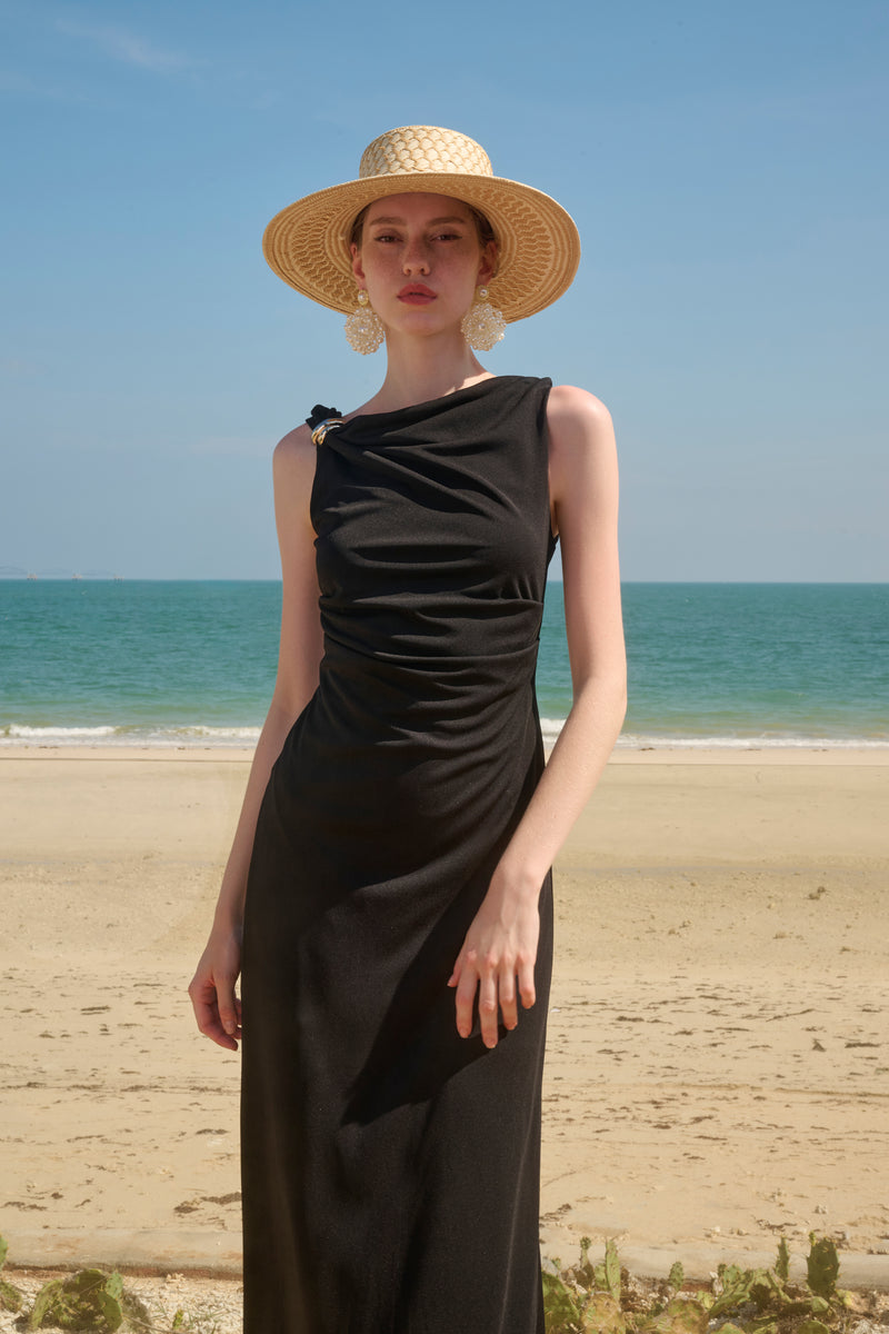 One shoulder maxi dress