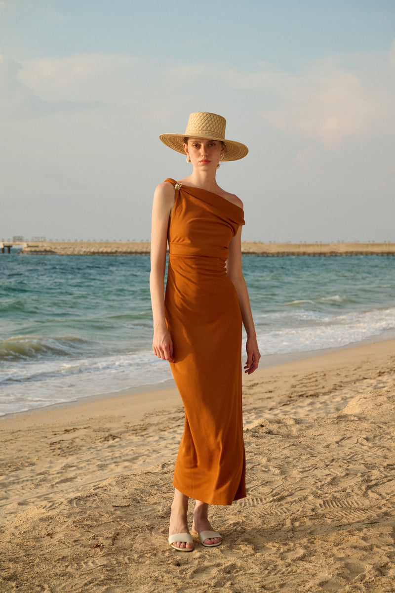 One shoulder maxi dress