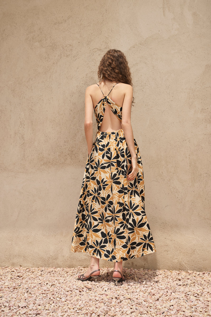 Open back floral dress