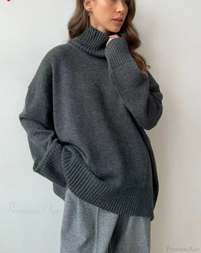 Oversize Vintage Turtleneck Winter Sweater