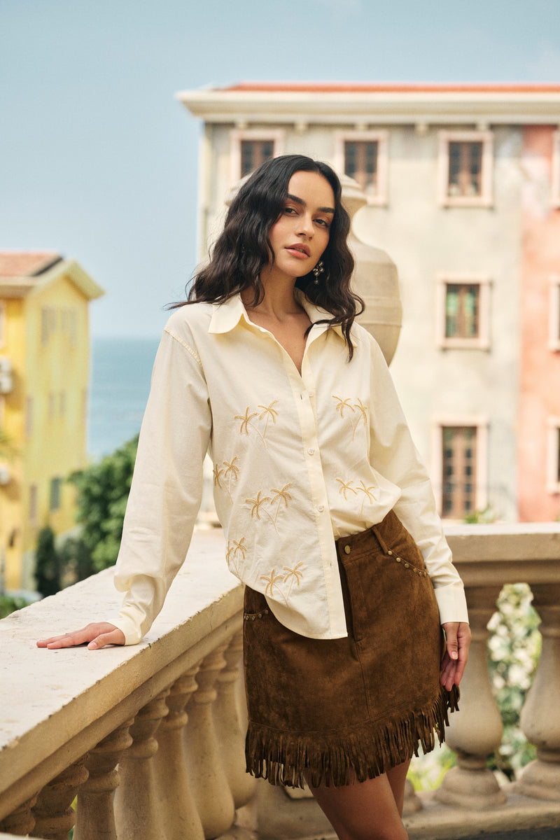 Palm embroidered shirt