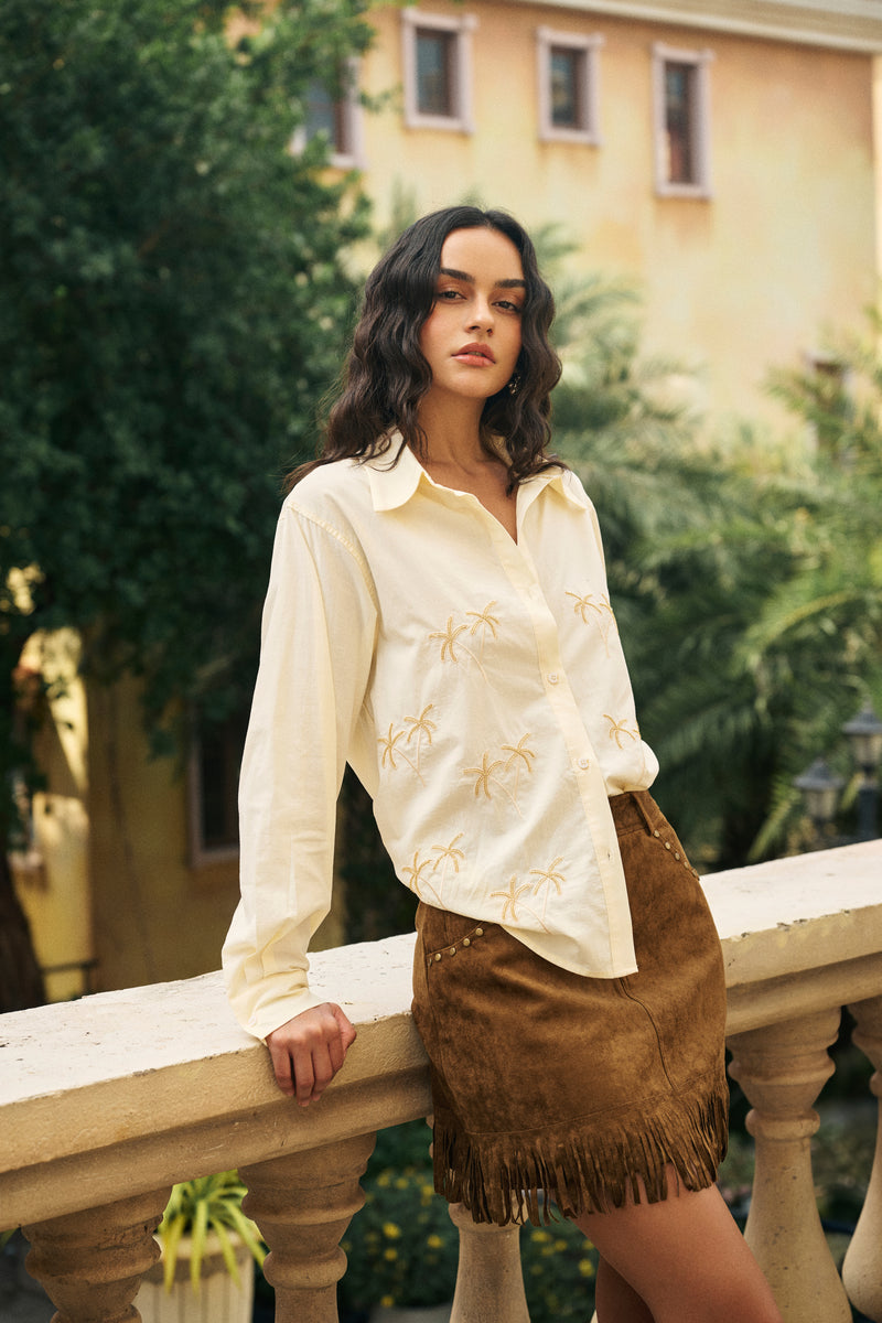 Palm embroidered shirt