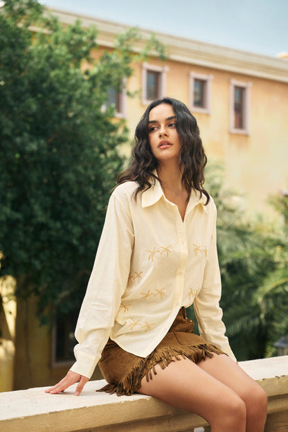 Palm embroidered shirt