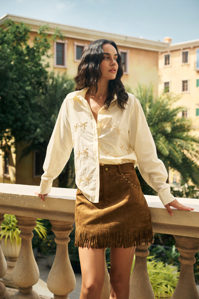 Palm embroidered shirt