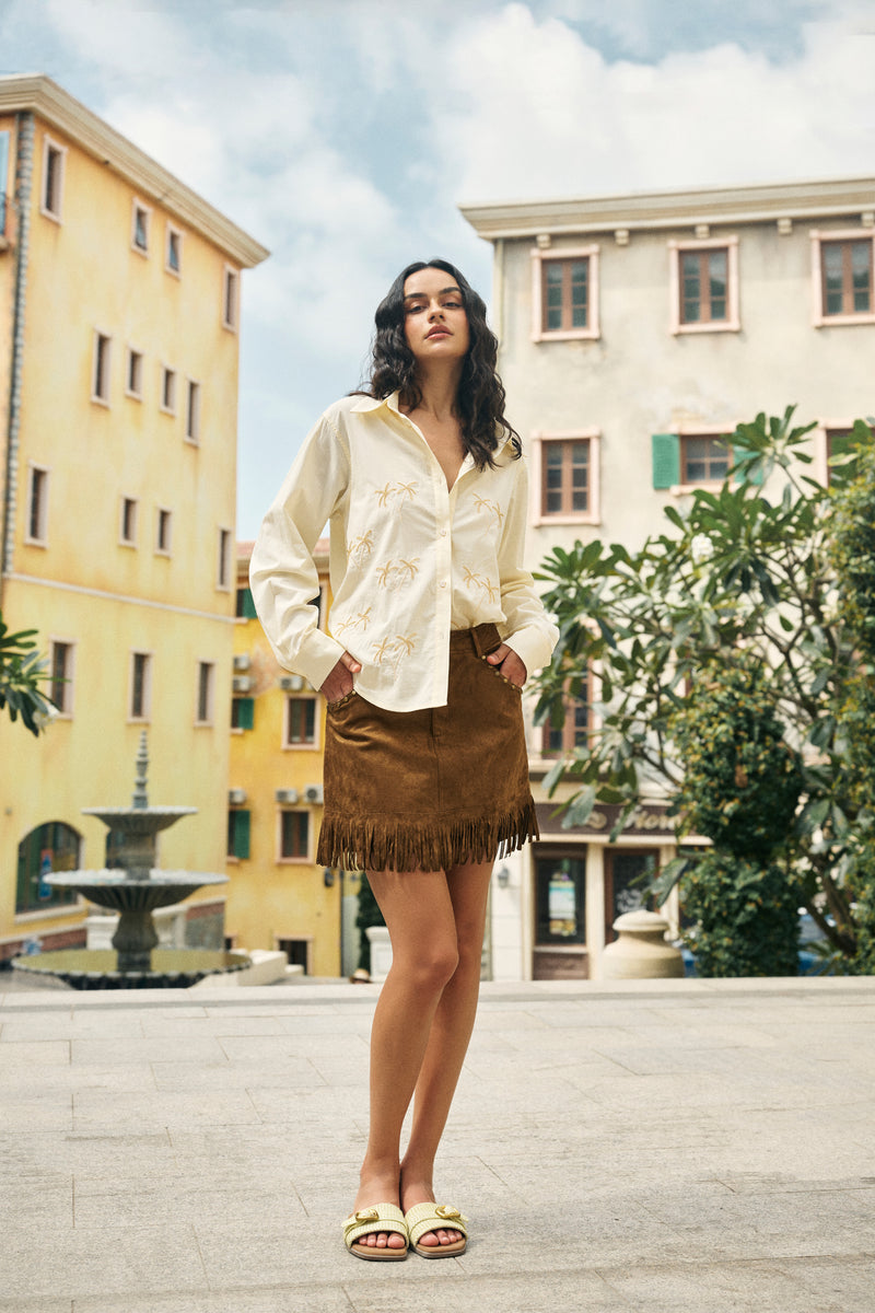 Palm embroidered shirt