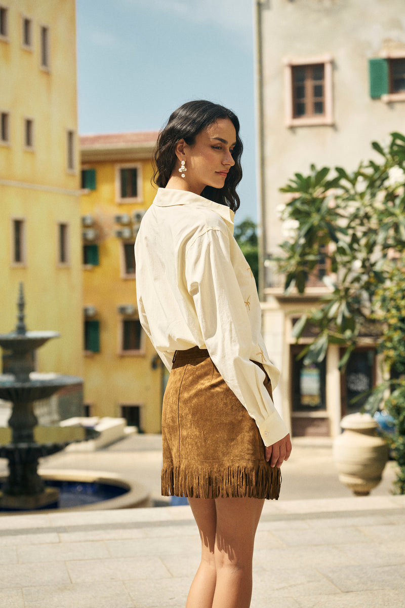 Palm embroidered shirt