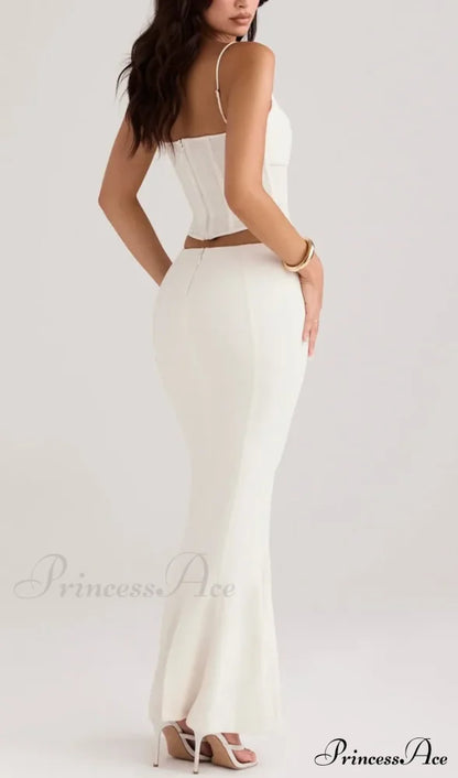 Paloma Ivory Stylish Corset Maxi Dress 30 Days / 4 S White