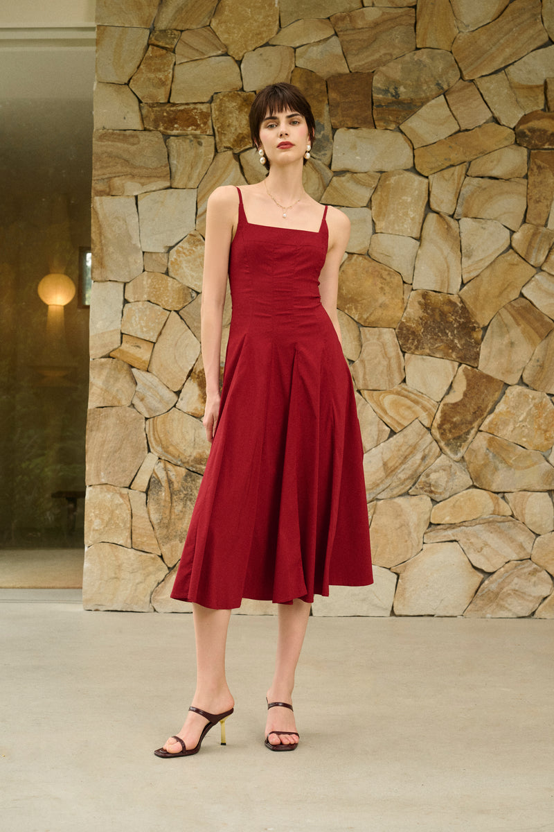 Pearl back midi dress