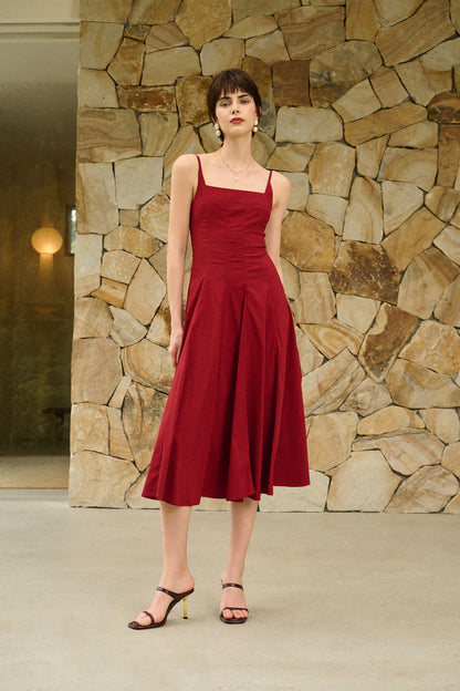 Pearl back midi dress