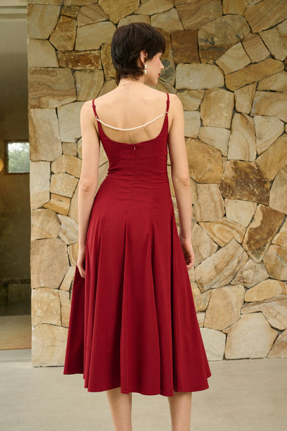 Pearl back midi dress