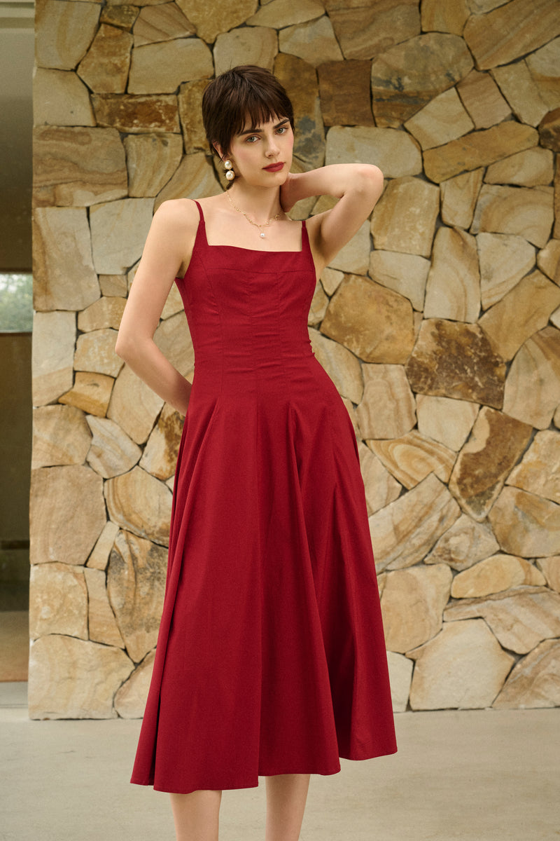 Pearl back midi dress