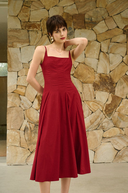 Pearl back midi dress