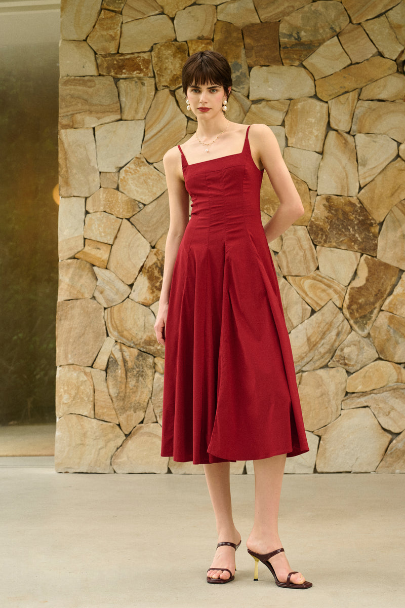 Pearl back midi dress