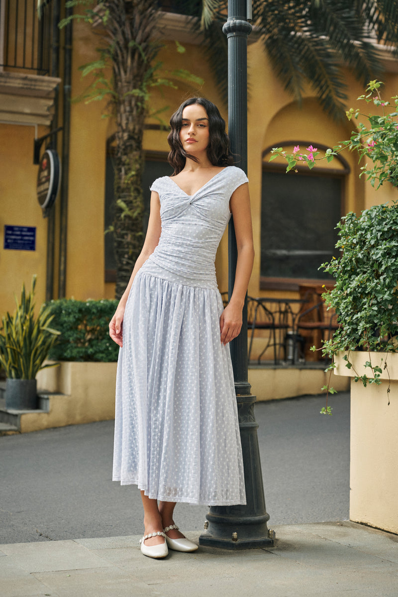 Polka dot lace overlay set