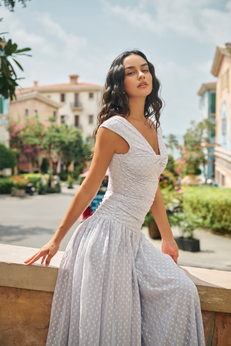 Polka dot lace overlay set