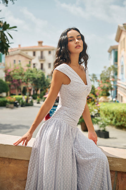 Polka dot lace overlay set