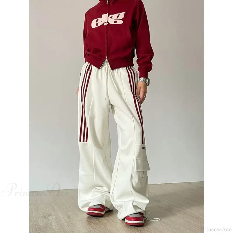 Retro Lazy Stripes Wide Leg Pants