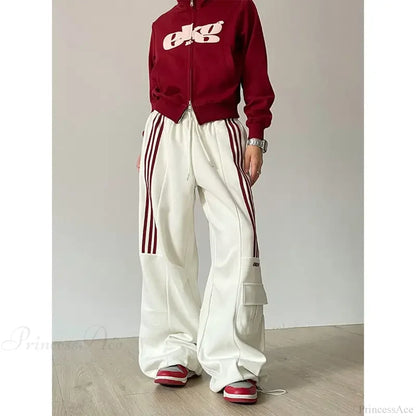 Retro Lazy Stripes Wide Leg Pants