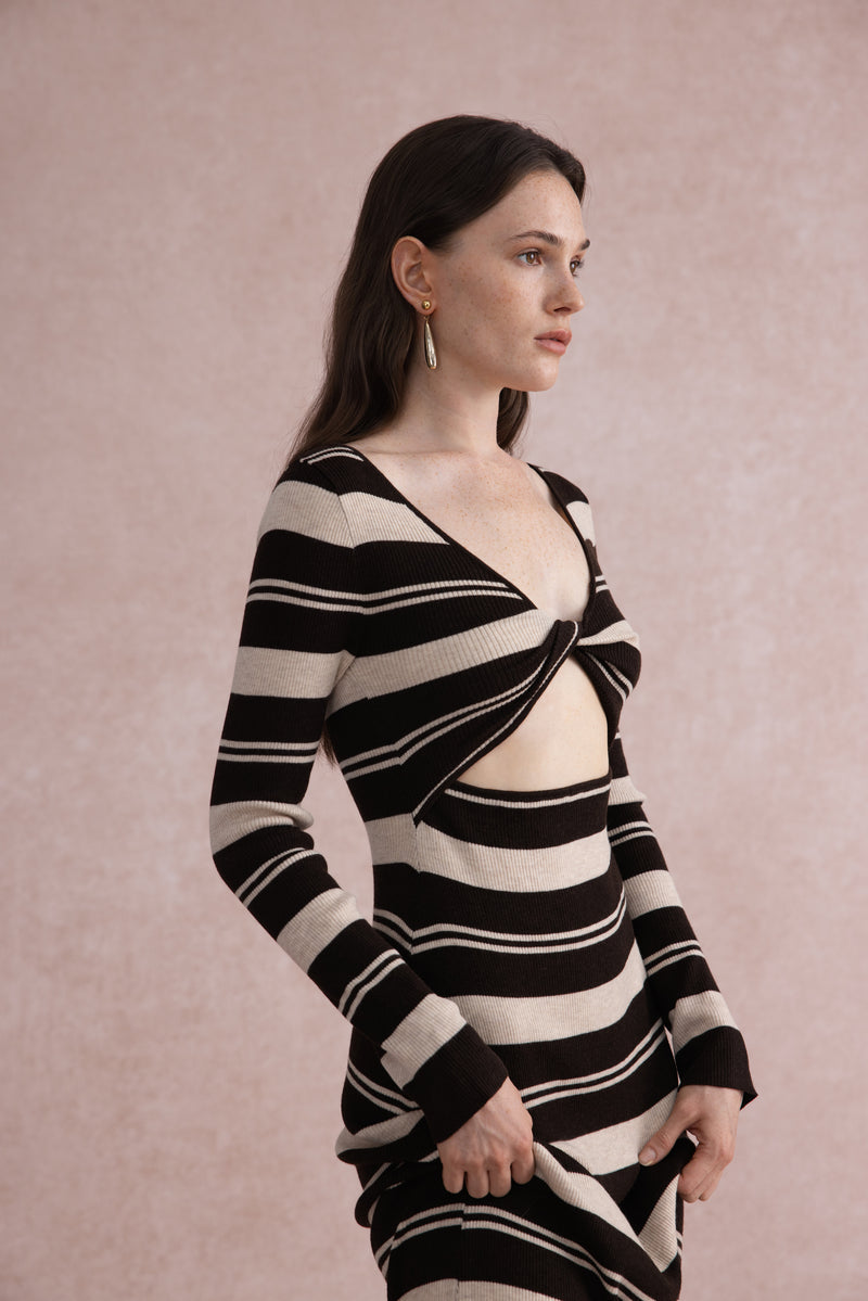 Reversible twist knit dress