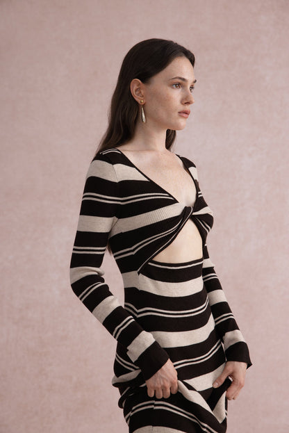 Reversible twist knit dress