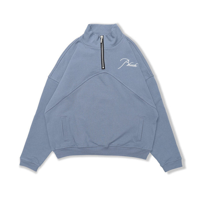 RHUDE embroidered slogan logo sweatshirts