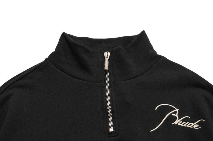 RHUDE embroidered slogan logo sweatshirts